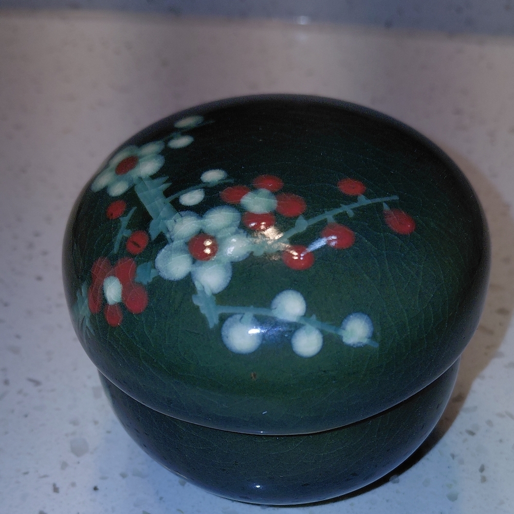 Celadon Asian Stoneware tea Caddy